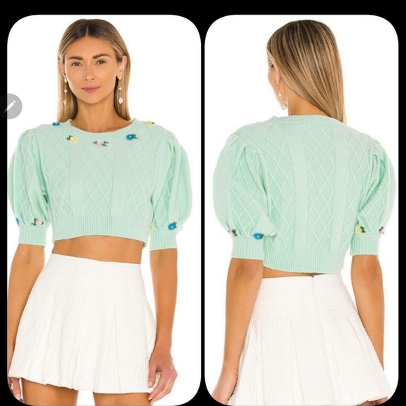 🍋For Love and Lemons Sutton Cropped Sweater - Picture 3 of 11